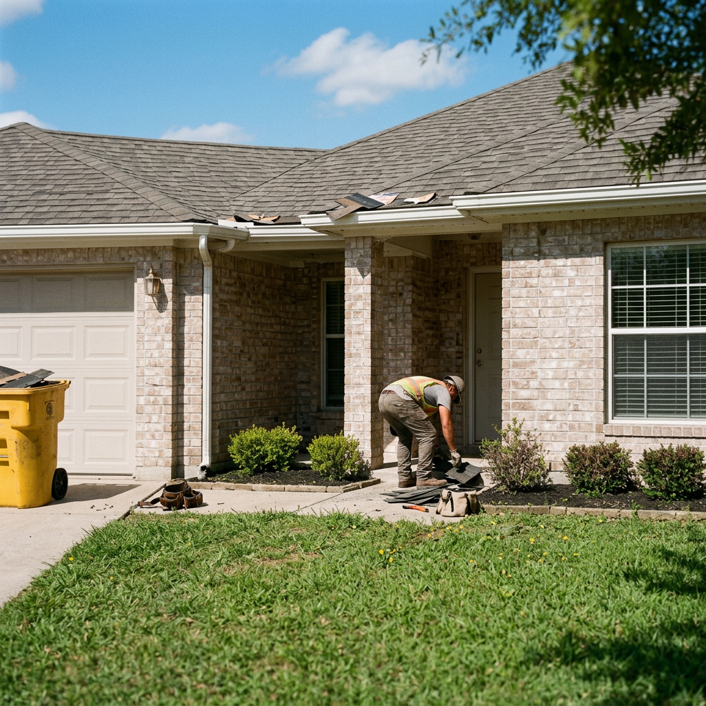 Neatly maintained suburban lawn and walkway